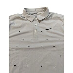 Nike Dri Fit Grey With Golf Logos Golf Polo Shirt - New - Large Tall - $75